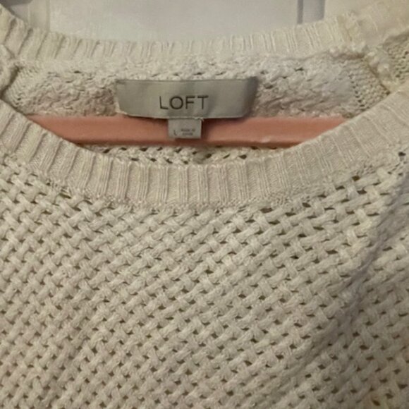 Cream Knit Long Sleeve Knit Sweater - Picture 3 of 5